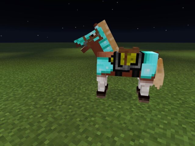 minecraft, pixel art, horse